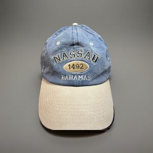 Nassau Bahamas 1492 Blue hat with Tan Bill adjustable size